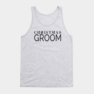 Simple Elegant Christmas Groom Wedding Typography Tank Top